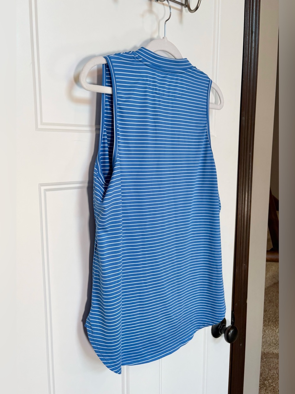 Peter Millar Women's Vista Stripe Shirley Sleeveless Quarter Zip Golf Polo Med - Picture 9 of 13